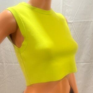 Zara lime green sleeveless crop top